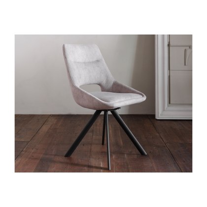 Paige Soft Cotton Dining Chair in Light Grey (Pair) Paige Soft Cotton Dining Chair in Light Grey (Pair)