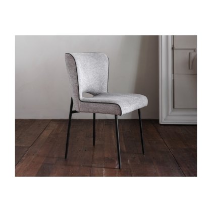 Maya Linen Dining Chair in Light Grey (Pair) Maya Linen Dining Chair in Light Grey (Pair)