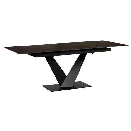 Sintered Stone V-Shape 160-205cm Extending Dining Table in Black Sintered Stone V-Shape 160-205cm Extending Dining Table in Black