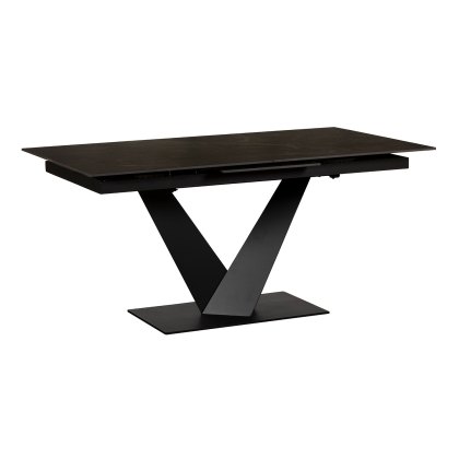 Sintered Stone V-Shape 160-205cm Extending Dining Table in Black Sintered Stone V-Shape 160-205cm Extending Dining Table in Black