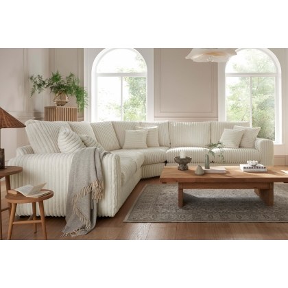 Chunky Cord Cream Large Corner Sofa Group Chunky Cord Cream Large Corner Sofa Group