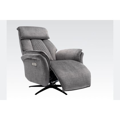 Evo Soft Touch Fabric 360 Swivel Dual Motor Electric Recliner Chair in Grey Evo Soft Touch Fabric 360 Swivel Dual Motor Electric Recliner Chair in Grey