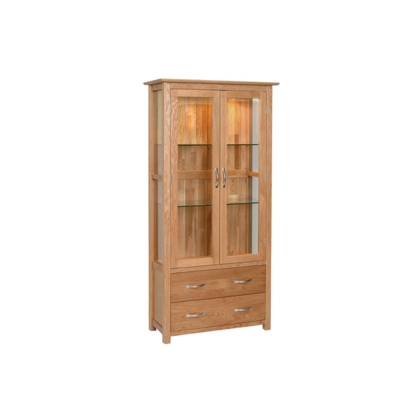 Moda Solid Oak Glass Display Cabinet