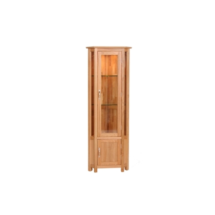 Moda Solid Oak Corner Display Cabinet
