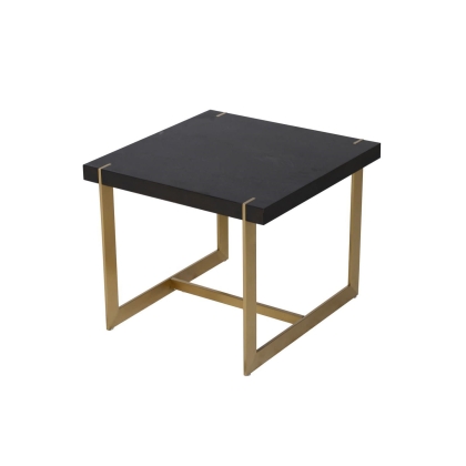 Soho Dark Brown & Gold Accents End Table