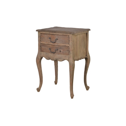 Colonial Reclaimed Pine 2 Drawer Bedside