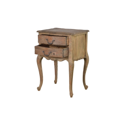 Colonial Reclaimed Pine 2 Drawer Bedside