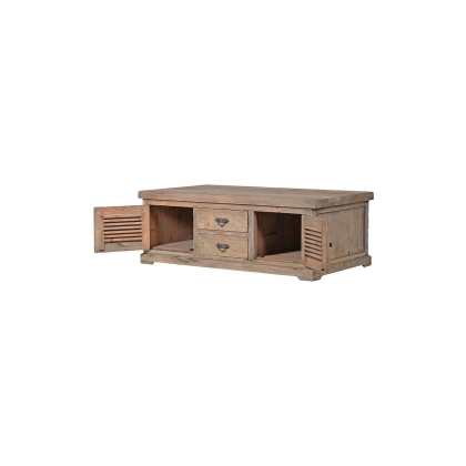 Colonial Reclaimed Pine 2 Door 2 Drawer Coffee Table