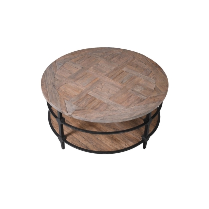 Reclaimed Oak Parquet Top Coffee Table