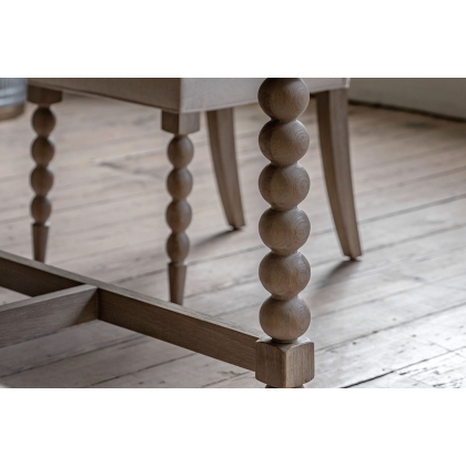 Gallery Direct Artisan Limewash Oak Extending Dining Table with Bobbin Detail