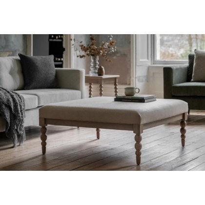 Gallery Direct Artisan Limewash Oak Coffee Table with Fabric Top and Bobbin Detail Gallery Direct Artisan Limewash Oak Coffee Table with Fabric Top and Bobbin Detail