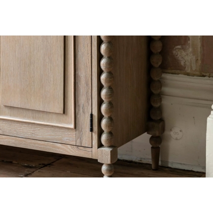 Gallery Direct Artisan Limewash Oak Large Sideboard with Bobbin Detail