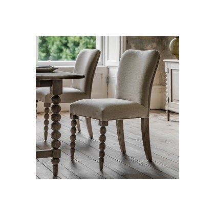 Gallery Direct Artisan Limewash Oak Linen Dining Chair with Bobbin Detail (Pair) Gallery Direct Artisan Limewash Oak Linen Dining Chair with Bobbin Detail (Pair)