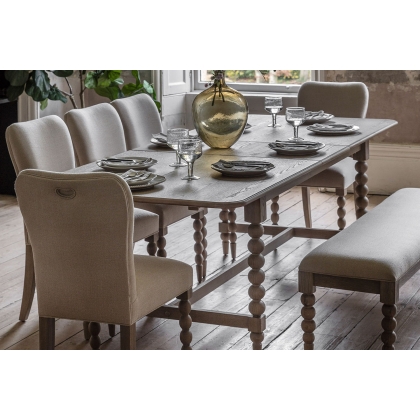 Gallery Direct Artisan Limewash Oak Extending Dining Table Set & 6 Chairs