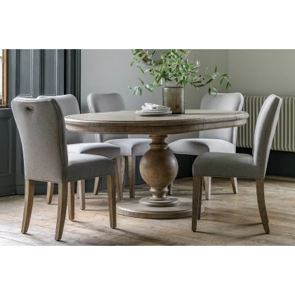 Gallery Direct Vancouver Rustic Pine Round Extending Dining Table