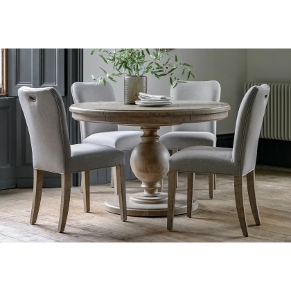 Gallery Direct Vancouver Rustic Pine Round Extending Dining Table