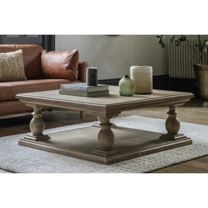 Gallery Direct Vancouver Rustic Pine Square Coffee Table