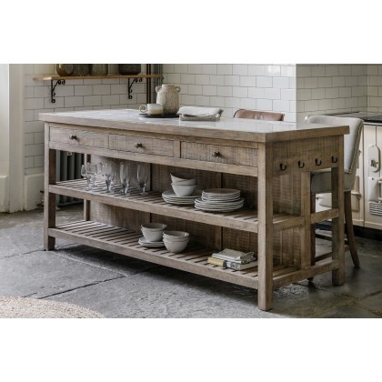 Gallery Direct Vancouver Rustic Pine Large Kitchen Island with Marble Top Gallery Direct Vancouver Rustic Pine Large Kitchen Island with Marble Top