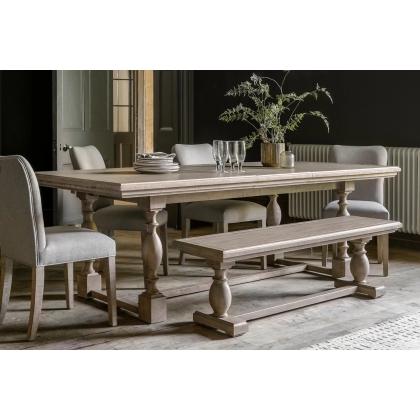 Gallery Direct Vancouver Rustic Pine Extending Dining Table Set & x6 Chairs