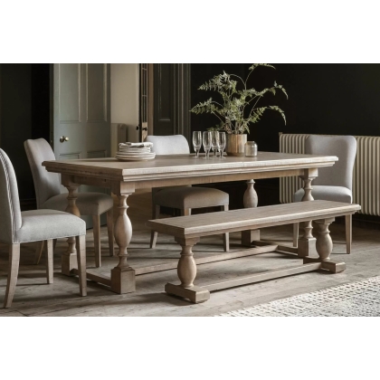 Gallery Direct Vancouver Rustic Pine Extending Dining Table Set & x6 Chairs