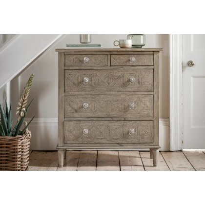Gallery Direct Mustique French Colonial 5 Drawer Chest of Drawers Gallery Direct Mustique French Colonial 5 Drawer Chest of Drawers