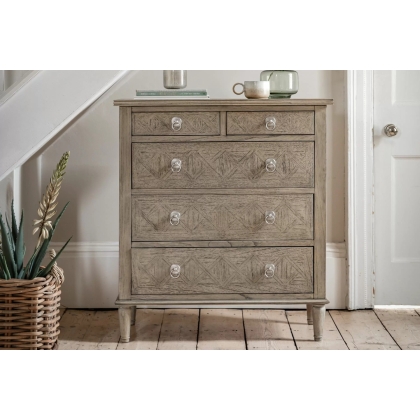 Gallery Direct Mustique French Colonial 5 Drawer Chest of Drawers