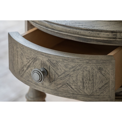 Gallery Direct Mustique French Colonial Round 1 Drawer Side Table