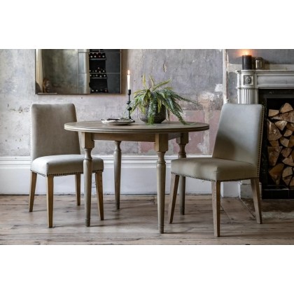 Gallery Direct Mustique French Colonial Round Dining Table Set & 2 Rex Dining Chairs Gallery Direct Mustique French Colonial Round Dining Table Set & 2 Rex Dining Chairs