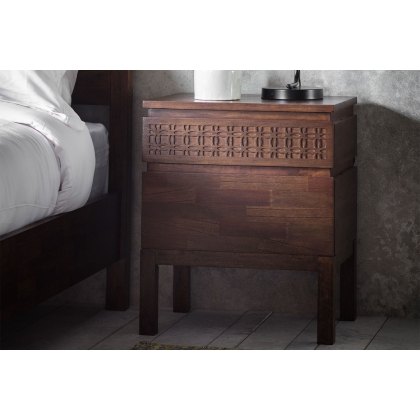 Gallery Direct Boho Retreat 2 Drawer Bedside Table Gallery Direct Boho Retreat 2 Drawer Bedside Table