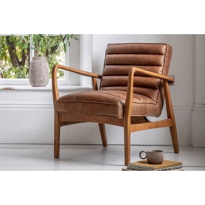 Gallery Direct Datsun Vintage Brown Leather Armchair Gallery Direct Datsun Vintage Brown Leather Armchair