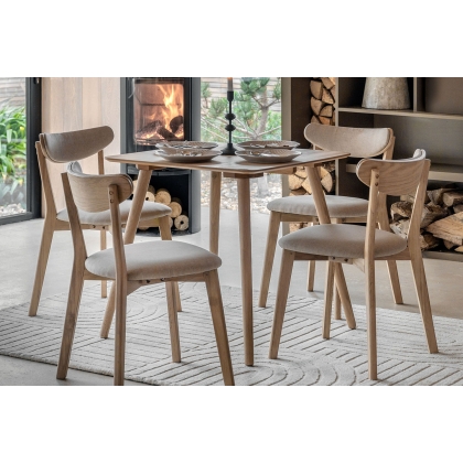 Gallery Direct Hatfield Natural Oak 77cm Square Dining Table