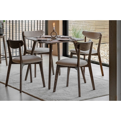 Gallery Direct Hatfield Smoked Oak 77cm Square Dining Table