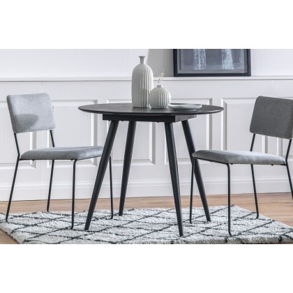 Gallery Direct Astley 90cm Round Black Oak Dining Table Gallery Direct Astley 90cm Round Black Oak Dining Table