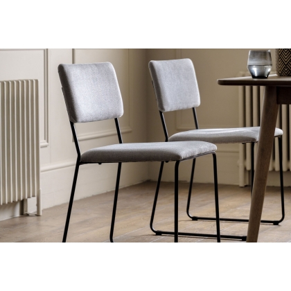 Gallery Direct Chalkwell Pair Of Light Grey Fabric Dining Chair