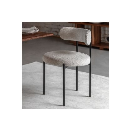 Gallery Direct Aveley Set of 2 Vanilla Boucle Dining Chairs Gallery Direct Aveley Set of 2 Vanilla Boucle Dining Chairs