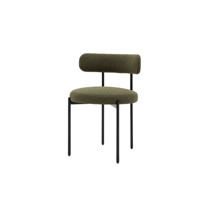 Gallery Direct Aveley Set of 2 Green Boucle Dining Chairs