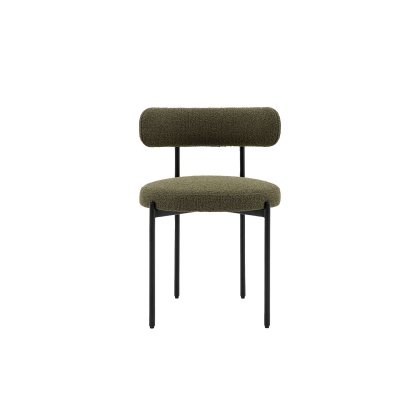 Gallery Direct Aveley Set of 2 Green Boucle Dining Chairs