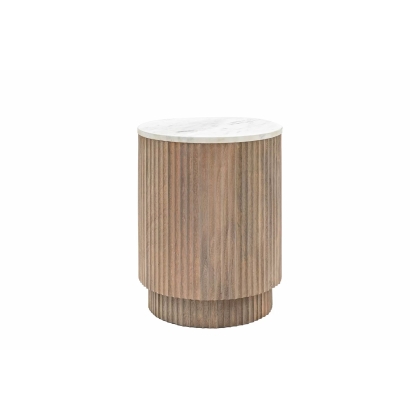 Gallery Direct Marmo Mango Wood Side Table with Marble Top