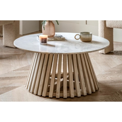 Gallery Direct Soho Mango Wood Coffee Table with Marble Top