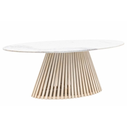 Gallery Direct Soho Mango Wood Oval Dining Table with Marble Top