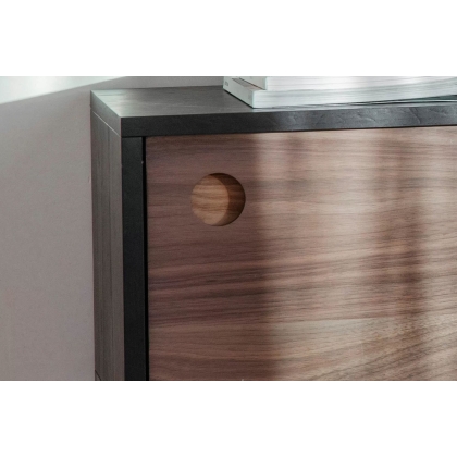 Gallery Direct Barbican Walnut & Black Wood TV Media Unit