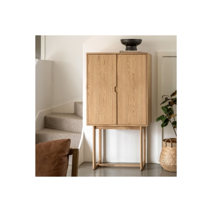 Gallery Direct Craft Natural Oak Cocktail Cabinet