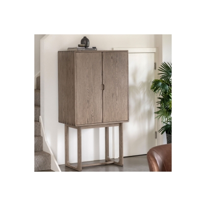 Gallery Direct Craft Smoked Oak Cocktail Cabinet