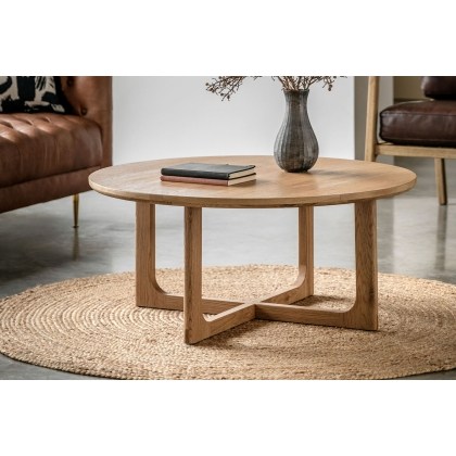 Gallery Direct Craft Natural Oak Round Coffee Table Gallery Direct Craft Natural Oak Round Coffee Table