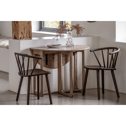 Gallery Direct Craft Smoked Oak Folding Dining Table