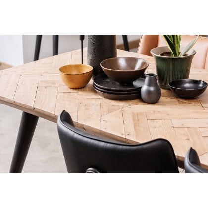 Franklin Reclaimed Wood 160-200cm Extending Dining Table Set & 4 Jack Black Dining Chairs Franklin Reclaimed Wood 160-200cm Extending Dining Table Set & 4 Jack Black Dining Chairs