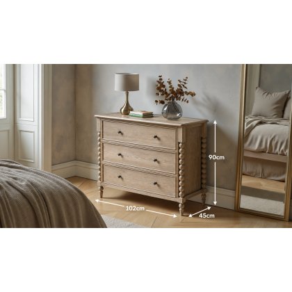 Gallery Direct Artisan Limewash Oak 3 Drawer Chest of Drawers Gallery Direct Artisan Limewash Oak 3 Drawer Chest of Drawers