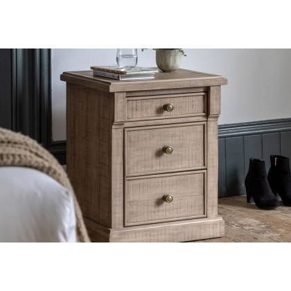 Gallery Direct Vancouver Rustic 3 Drawer Bedside Table Gallery Direct Vancouver Rustic 3 Drawer Bedside Table