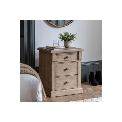 Gallery Direct Vancouver Rustic 3 Drawer Bedside Table Gallery Direct Vancouver Rustic 3 Drawer Bedside Table
