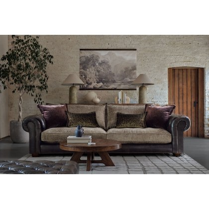 Atlantis Fabric & Leather Mix Standard Back 4 Seater Sofa Atlantis Fabric & Leather Mix Standard Back 4 Seater Sofa